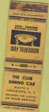 Matchbook Cover - Club Dining Car Canastota NY WORN