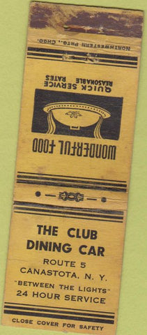 Matchbook Cover - Club Dining Car Canastota NY WORN
