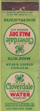 Matchbook Cover - Cloverdale Pale Dry Ginger Ale soda WEAR