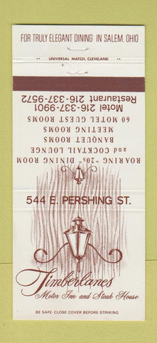 Matchbook Cover - Timberlanes Motor Inn Steak Salem OH 30 Strike