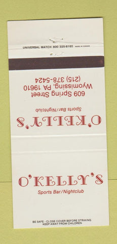 Matchbook Cover - O'Kelly's Sports Bar Wyomissing PA 30 Strike