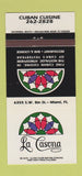 Matchbook Cover - La Casona Miami FL Cuban Restaurant 30 Strike