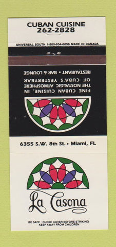 Matchbook Cover - La Casona Miami FL Cuban Restaurant 30 Strike