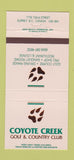 Matchbook Cover - Coyote Creek Golf Country Club Surrey BC 30 Strike
