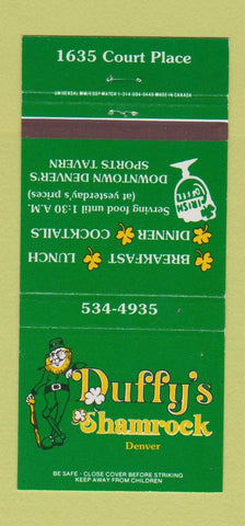 Matchbook Cover - Duffy's Shamrock Denver Colorado 30 Strike