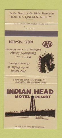 Matchbook Cover - Indian Head Motel Lincoln NH 30 Strike