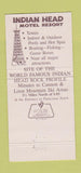 Matchbook Cover - Indian Head Motel Lincoln NH 30 Strike