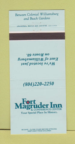 Matchbook Cover - Fort Magruder Inn Williamsburg VA 30 Strike