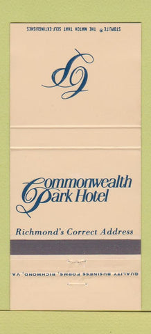Matchbook Cover - Commonwealth Park Hotel Richmond VA 30 Strike