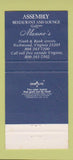 Matchbook Cover - Commonwealth Park Hotel Richmond VA 30 Strike