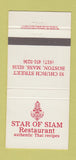 Matchbook Cover - Star of Siam Restaurant Boston MA 30 Strike