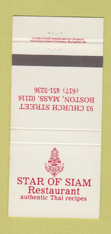Matchbook Cover - Star of Siam Restaurant Boston MA 30 Strike