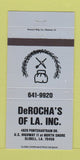 Matchbook Cover - DeRocha's of Slidell LA 30 Strike