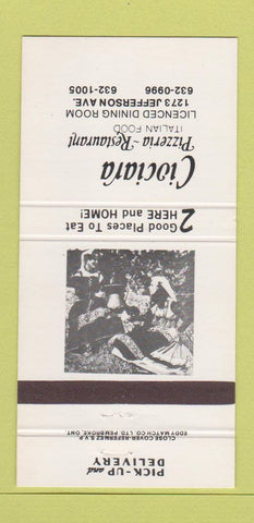 Matchbook Cover - Ciociara Pizza Canada 30 Strike