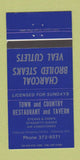 Matchbook Cover - Town and Country Resetaurant Cobourg ON 30 Strike