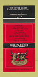Matchbook Cover - Knight and Day Restaurant Vancouver Burnaby BC 30 Strike