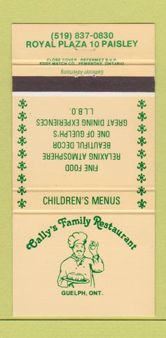 Matchbook Cover - Cally's Family Restaurant Guelph ON 30 Strike