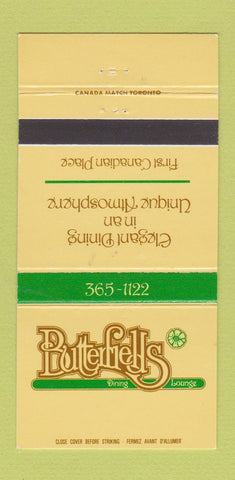 Matchbook Cover - Butterfield's Restaurant 30 Strike