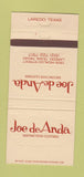 Matchbook Cover - Joe de Anda Clothes Laredo TX 30 Strike