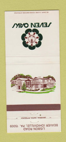 Matchbook Cover - Seven Oaks Beaver Ohioville PA 30 Strike