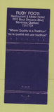 Matchbook Cover - Ruby Foo's Montreal QC 30 Strike