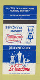 Matchbook Cover - Restaurant Le Vendome Quebec QC French 30 Strike