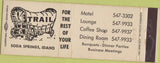 Matchbook Cover - Trail Motel Restaurant Soda Springs ID