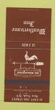 Matchbook Cover - Weathervane Inn New York City 30 Strike