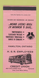 Matchbook Cover - Hamilton Bus Credit Union ON PINK 30 Strike