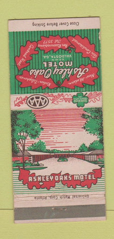 Matchbook Cover - Ashley Oaks Motel Valdosta GA 30 Strike