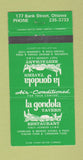 Matchbook Cover - LA Gondola Tavern Ottawa ON 30 Strike