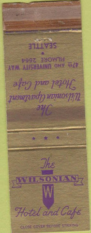 Matchbook Cover - Wilsonian Hotel Cafe Seattle WA WEAR