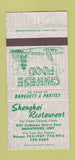 Matchbook Cover - Shanghai Restaurant Chinese Brantford ON 30 Strike