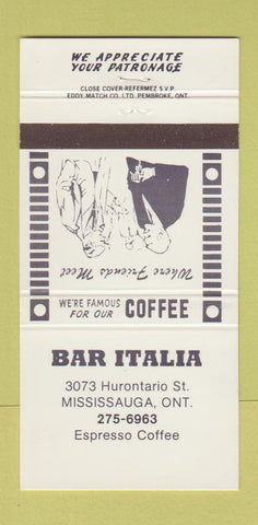 Matchbook Cover - Bar Italia Mississauga ON 30 Strike