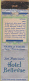 Matchbook Cover - Hotel Bellevue San Francisco CA