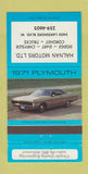 Matchbook Cover - 1971 Plymouth Halnan Motors Canada 30 Strike