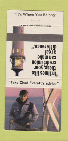 Matchbook Cover - Chad Everett Actor Movies TV Credit Unions 30 Strike