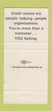 Matchbook Cover - Chad Everett Actor Movies TV Credit Unions 30 Strike