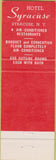 Matchbook Cover - Hotel Syracuse NY