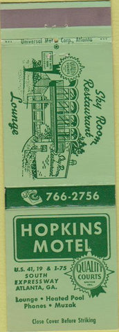 Matchbook Cover - Hopkins Motel Atlanta GA