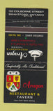 Matchbook Cover - Aragon Restaurant Brantford ON 30 Strike