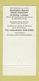Matchbook Cover - Burlington Square Restaurant Burlington ON 30 Strike