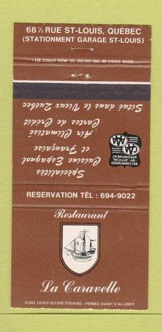 Matchbook Cover - Restaurant La Caravelle Quebec QC 30 Strike