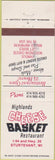 Matchbook Cover - Cheese Basket Restaurant Sturtevant WI
