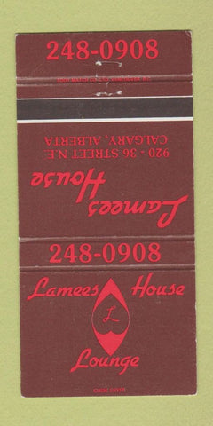Matchbook Cover - Lamees House Lounge Calgary AB 30 Strike
