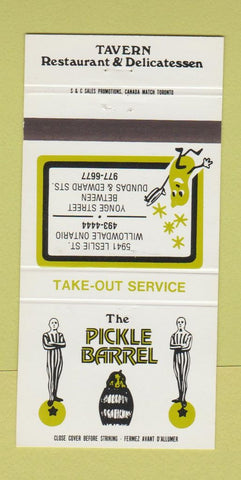 Matchbook Cover - Pickle Barrel Willowdale ON 30 Strike