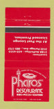 Matchbook Cover - Pharos Restaurant Pizza Ribs Winnipeg MB 30 Strike