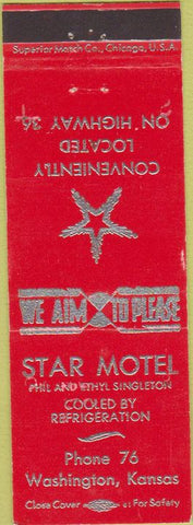 Matchbook Cover - Star Motel Washington KS