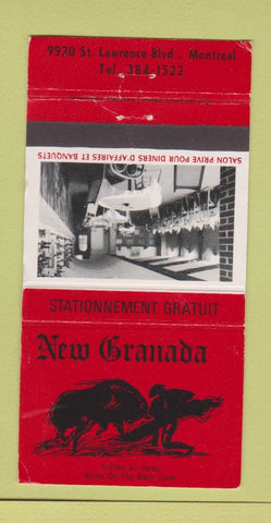 Matchbook Cover - New Granada Restaurant Montreal QC WEAR 30 Strike