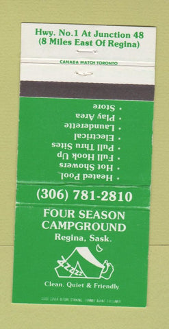 Matchbook Cover - Four Season Campground Regina SK 30 Strike